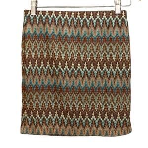 J Cooper Chevron, Southwestern Print Pull On Mini Skirt, S